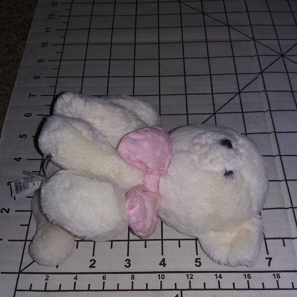 JELLYCAT LONDON White Kitty Stuffed Cat Plush Pink Polka Dot Bow Retired 2698 - Picture 10 of 10